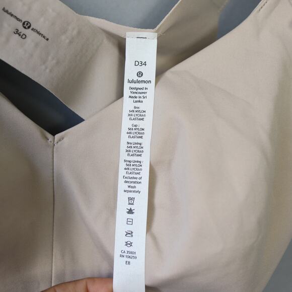 Lululemon Like Nothing Bra 34D Barely Beige LW2AVYS - Picture 6 of 6